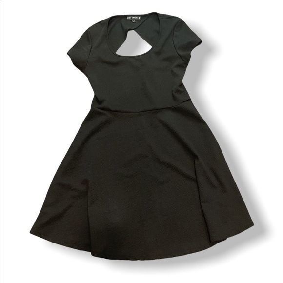 3/$25 CANDY Couture Midi Black Dress with small back opening Size Large. - Picture 8 of 12